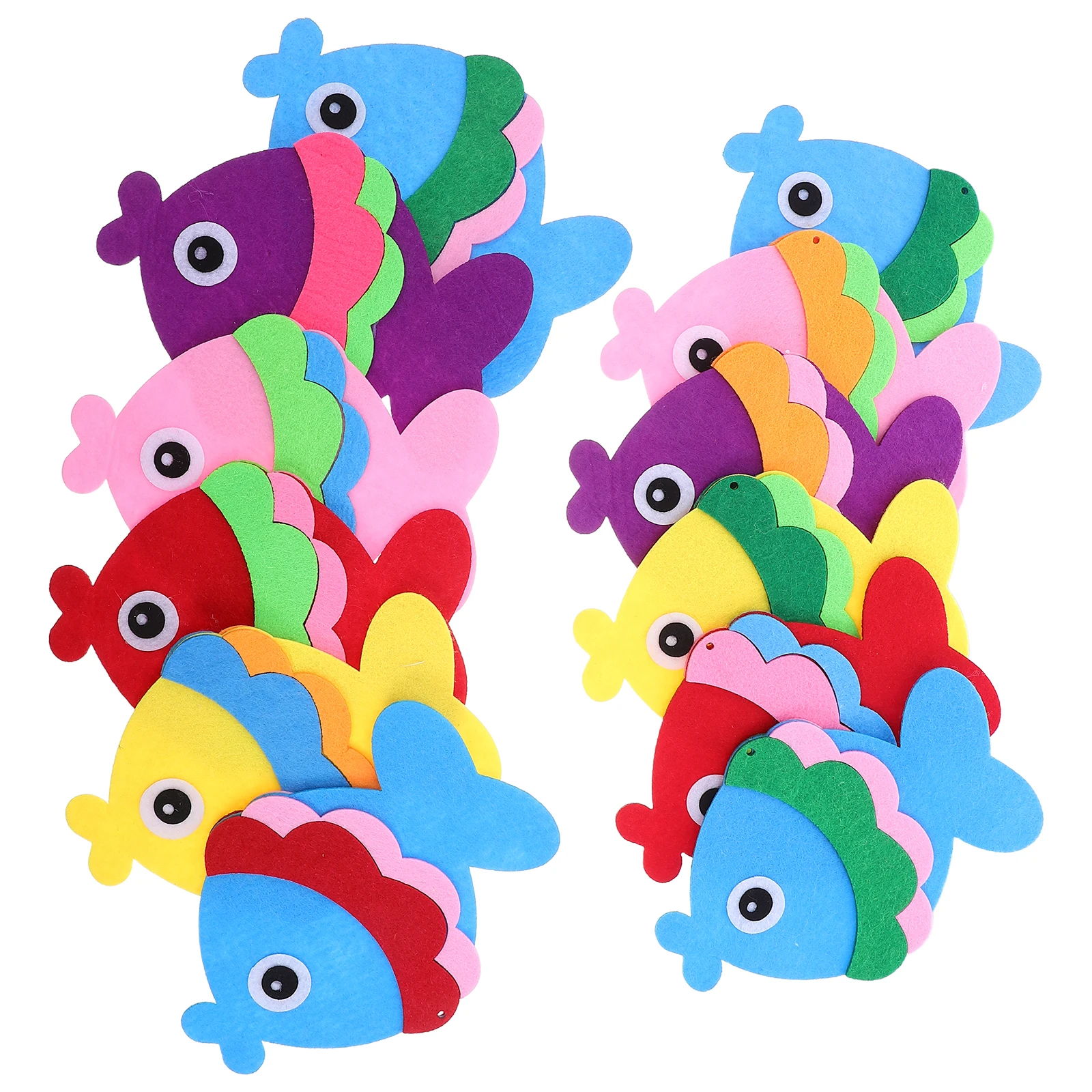 

12pcs Fish Wall Hanging Decor Ocean Themed Classroom Store Lightweight Non-Woven Marine Ornaments Coastal Nautical Party Art