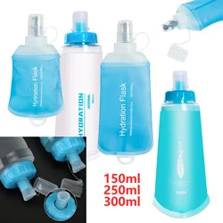 AXEN-botella de agua de TPU suave, frasco plegable, plegable, hidratada, para correr, senderismo, Camping, ciclismo, 250ml, 150ml