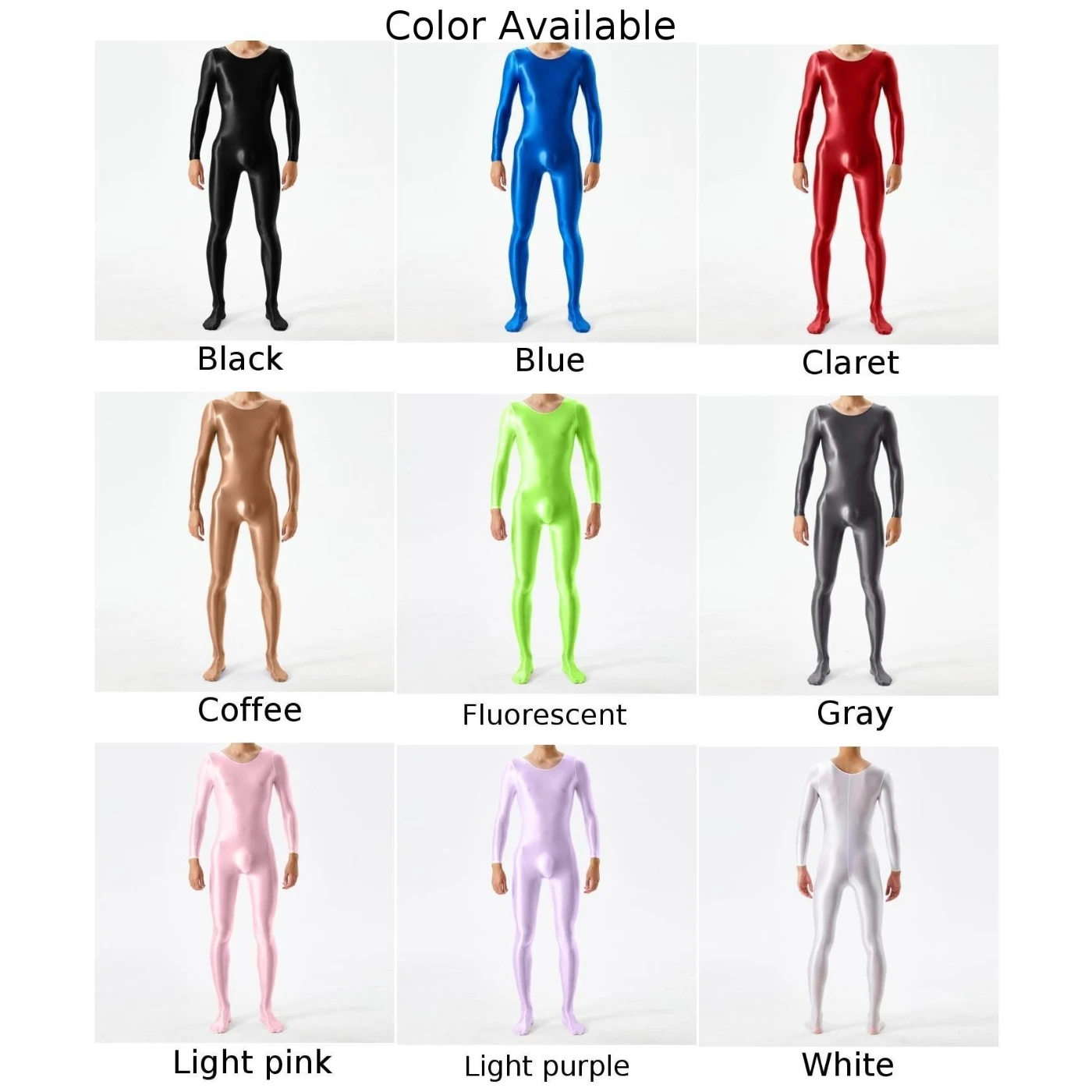 Sissy Homo Erotische Lingerie Heren Glanzende Bodysuit Lange Mouw Strakke Full Body Jumpsuit Effen Stretch Bodystocking Naadloos Ondergoed