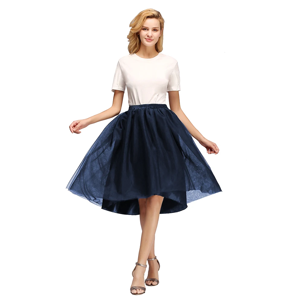 

Women's Daily Skirts Solid Color Tulle Elastic Waist Tutu Skirt A Line Knee-Length Petticoats Party Gown Underskirt Free Size