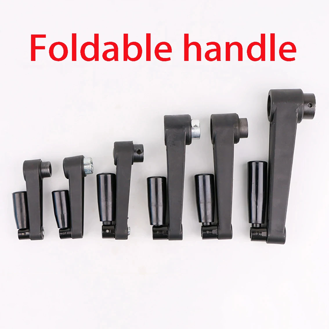 1PCS Black Turning And Milling Dual-purpose Circular/square Hole Installation Non Foldable Crank Rotating Handle Length 63-160mm