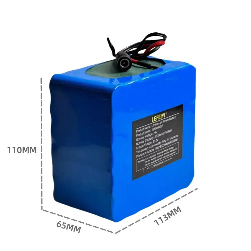 2024 Brand New 24V Lithium Battery 20000mAh 6s6p 29.4V Original Battery Pack Electric Scooter Bicycle Battery with Charger