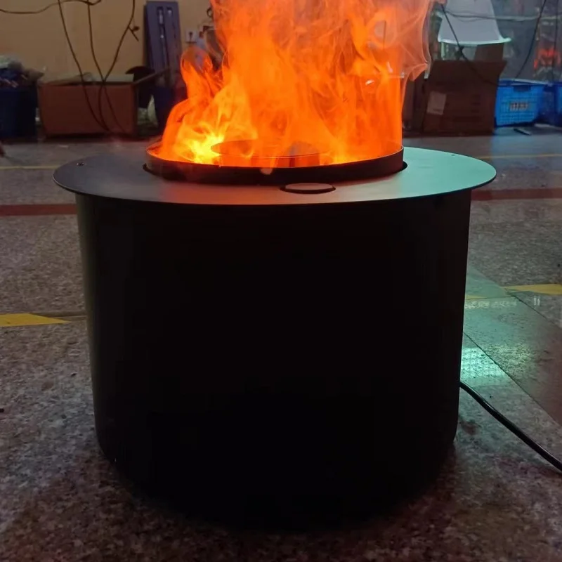 Circular simulation flame atomization fireplace, steam brazier, aromatherapy machine decoration display prop humidifier