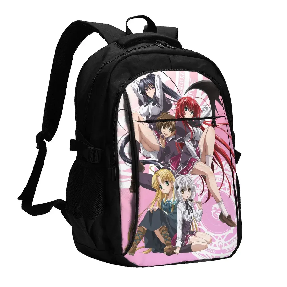 Anime High School DxD Travel Laptop Backpack, Business Water Resistant Laptop Backpack with USB Charging Port, College Bag