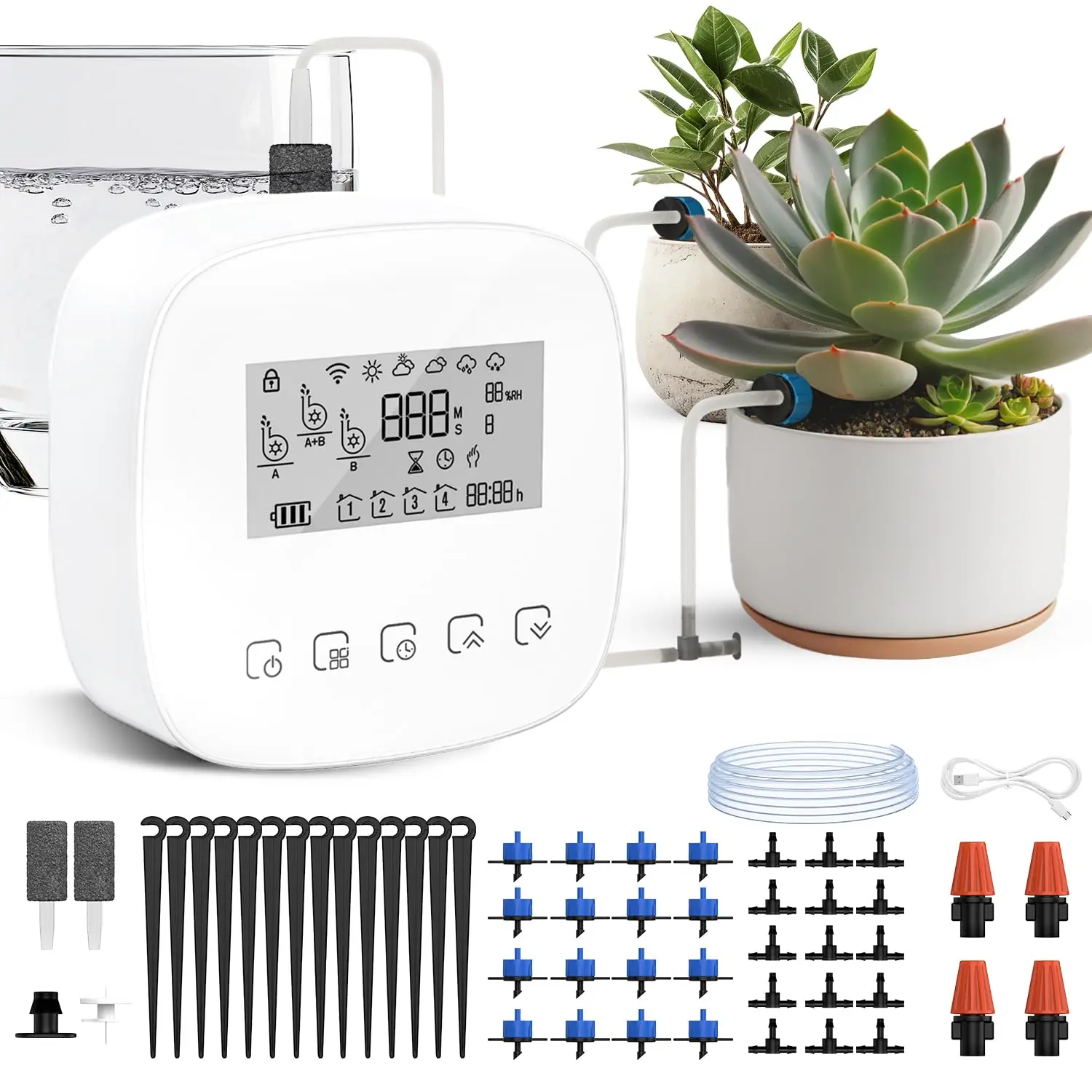 

Автоматическая система полива растений для 20 комнатных растений, программируемый таймер для капельного орошения