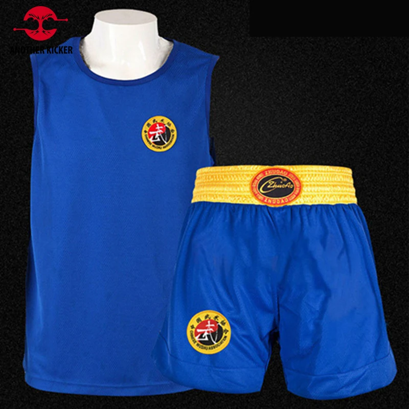 Muay Thai Shorts Match Vest Set Wushu Sanda Martial Arts MMA Fight Kickboxing Training Pants Men Women Child Kick Boxing Shorts