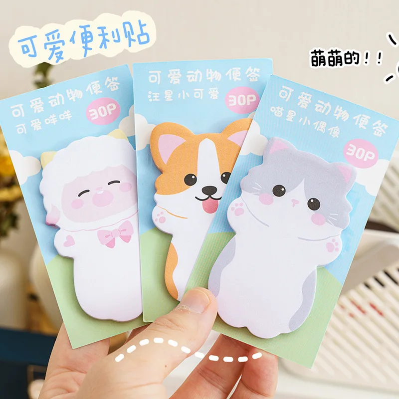 Cartoon Special-shaped Notes Cute Animal Shape Sticky Note Paper Ins Student Note Message Label Memo Pad