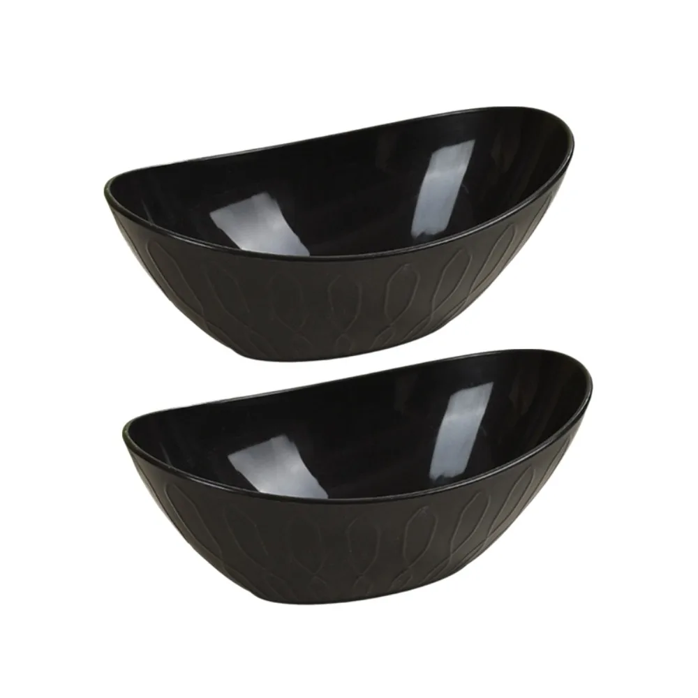 2PCS Multi-functional Plastic Ingot Shape Salad Bowl Thickened Large Capacity Fruit Serving Bowl Drop-proof Snack Bowl Nut
