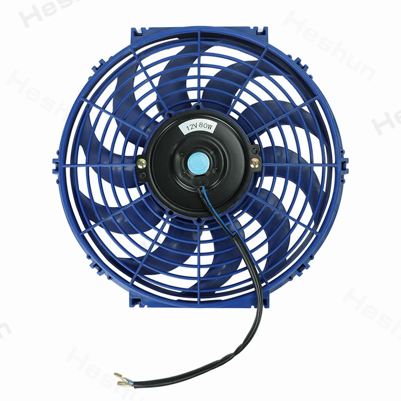 Radiador elétrico Universal Ventiladores, Slim Condensador Ventilador, Push Pull Fan, Blue Mount Kit, High Performance, 12V, 80W, 2000 RPM, 12\