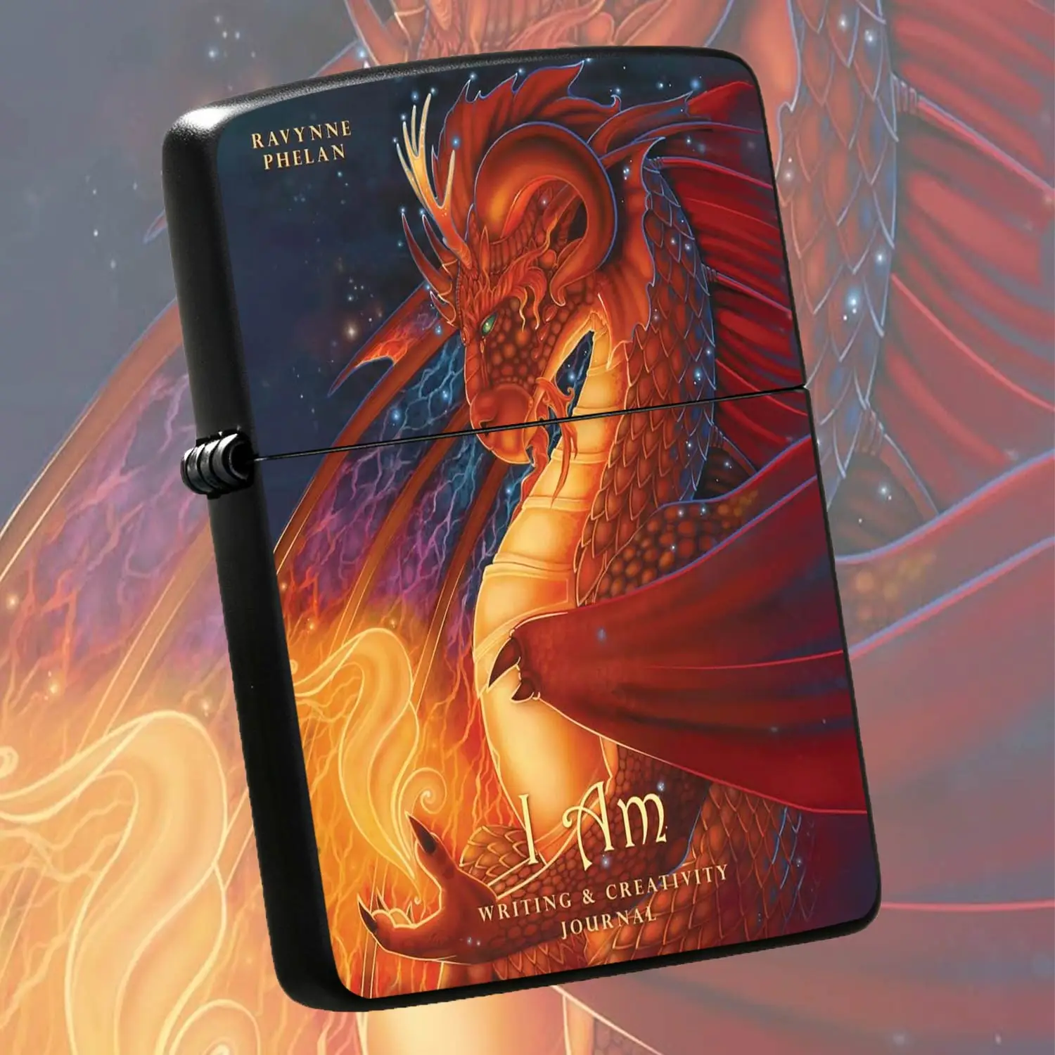 Creative Fantasy Red Flame Dragon Starry Sky Themed Lighter, Artistic Painted Delicate Item, Suitable for Daily Outdoor Multi-scenarios, Cool Personalized Collectible Gift, Practical Portable Interest A Humorous And Interesting Lighter