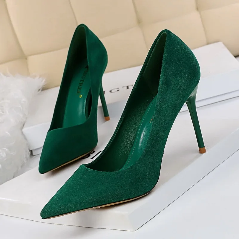 

TWBEB Shoes 2025 New Women Pumps Suede High Heels Shoe Fashion Office Shoes Stiletto Party Shoes Female Comfort Women Heels