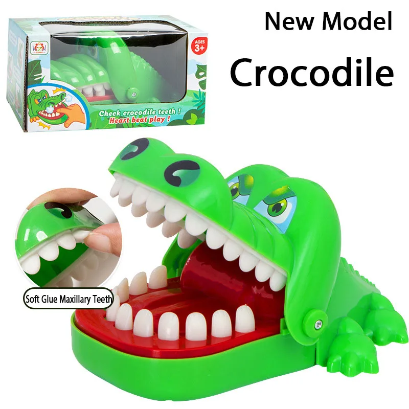 Crocodilo mordida dedo brinquedo para crianças, tubarão elétrico extrato, dente, jogos de família, cão vicioso, mordendo mão brinquedo, mouse, paródia adereços