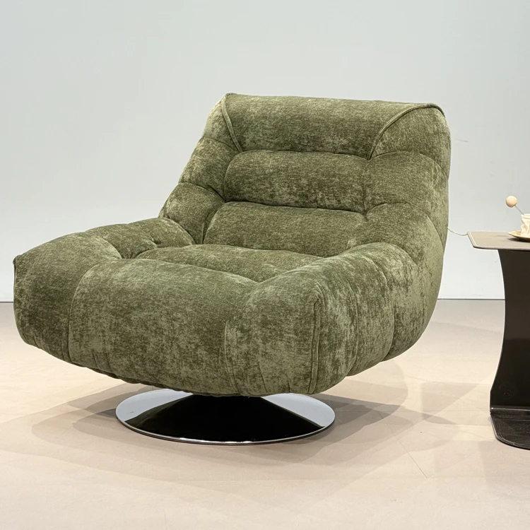 Modern Rotating Cotton Linen Sofa Chair Relaxation Durable Versatile Living Room Bedroom Balcony Villa Hotel Adjustable Height