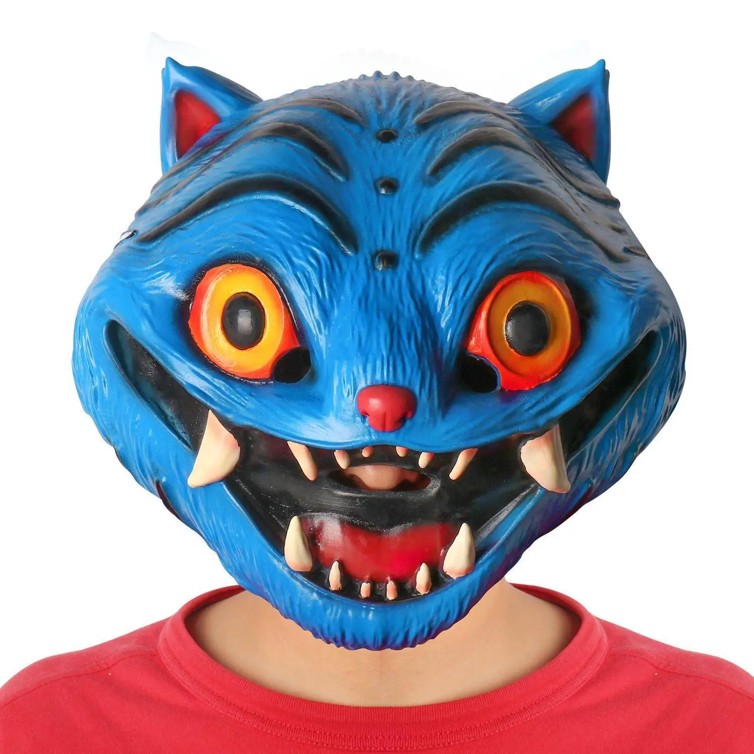 KPop Anime Dem on Hunter Blue Tiger Mask Halloween Gifts Horror Headgear Cosplay Accessories Prop Funny Masks for Adult Headgear
