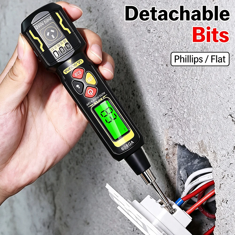 Smart Digital Voltage Tester Pen Socket Polarity Tester Leakage Detection NCV Continuity Test Electrician Outlet Analyzer