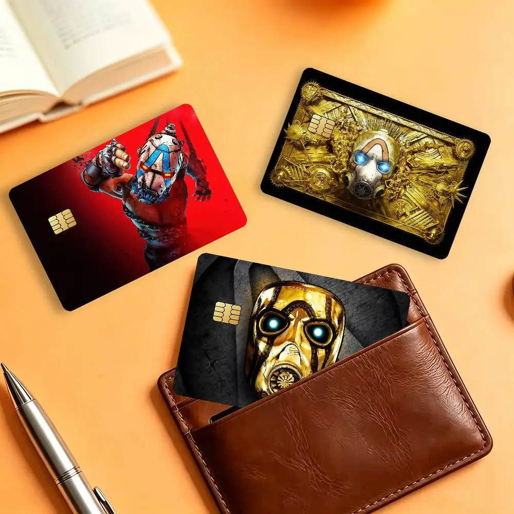 B-Borderlands Game Credit Skin Cover Card Stickers 4PCS Film Bus Pass Front Decoration Bank Debit Waterproof