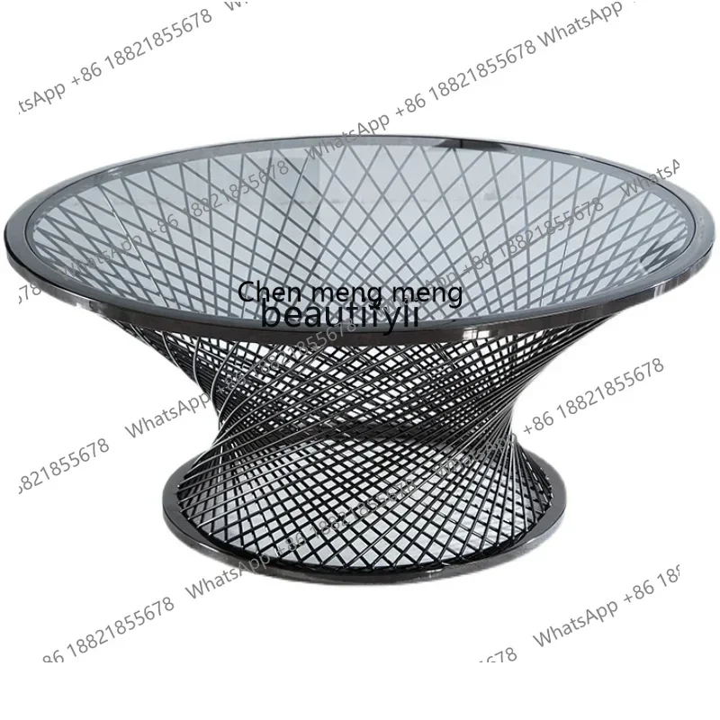 

M178 Creative, combination glass coffee table light luxury modern round edge table small apartment living room home2936