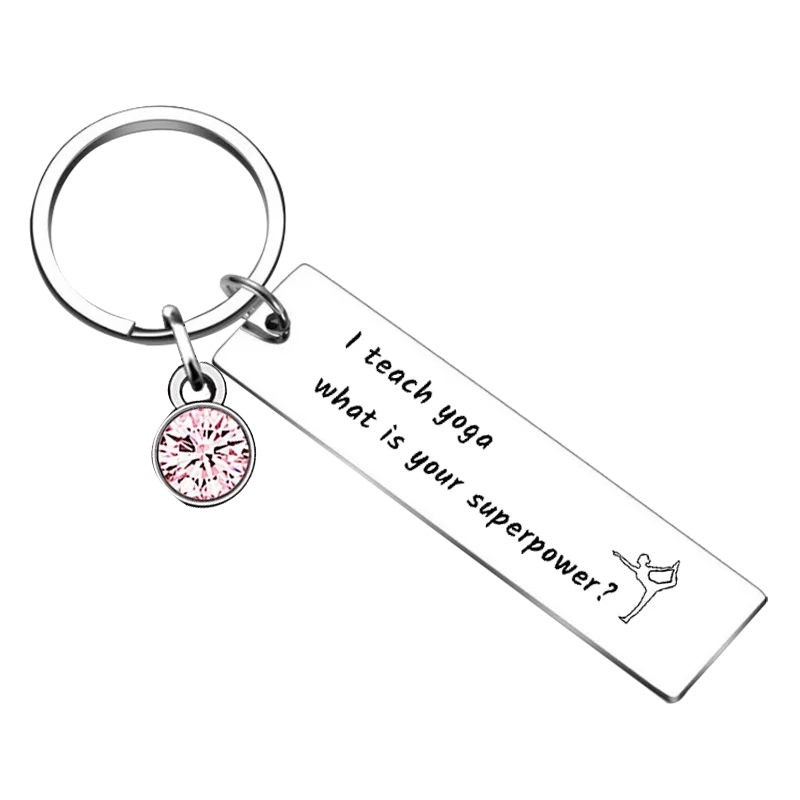 Yoga Teacher Appreciation Key Chain Ring Inspirational Gift keychains pendant Yoga teacher gift Yoga Instructor Yogi gift