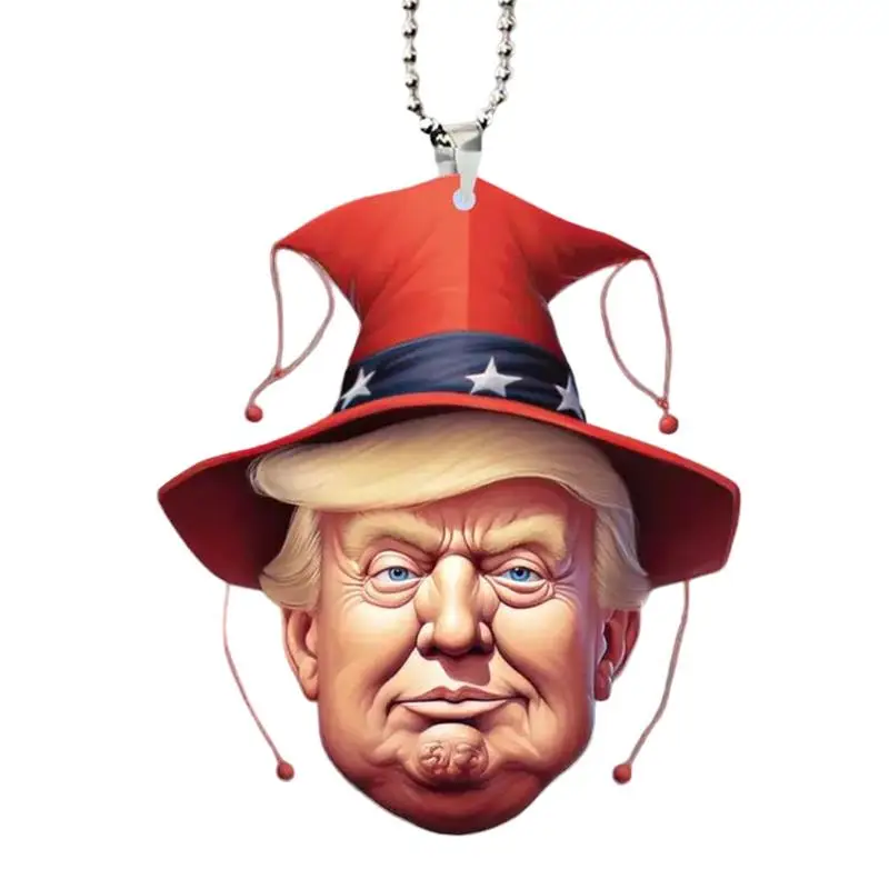 Car Pendant For Rear View Trump Acrylic President Pendant For Door Pendant Flat Car Mounted Decoration Pendant Backpack Ornament