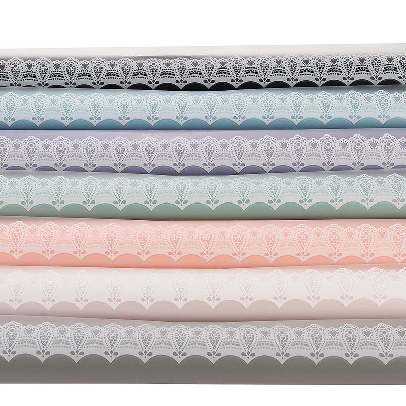  Flower Bouquet Wrapping Paper Lace Edging Mist Finish Semi-Transparent Morning Fog Soft Light 20 Sheets Floral Design