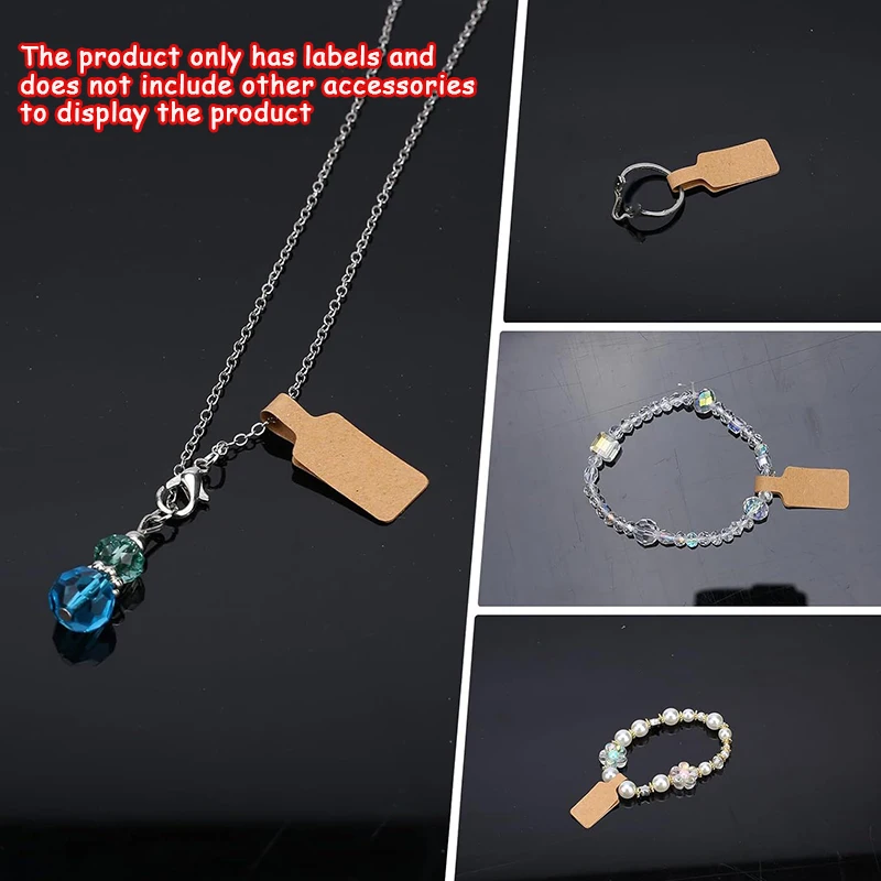 100Pcs Quadrate Blank Price Tags Necklace Ring Labels Paper Stickers Paper Jewelry Display Card Labels Hangtag