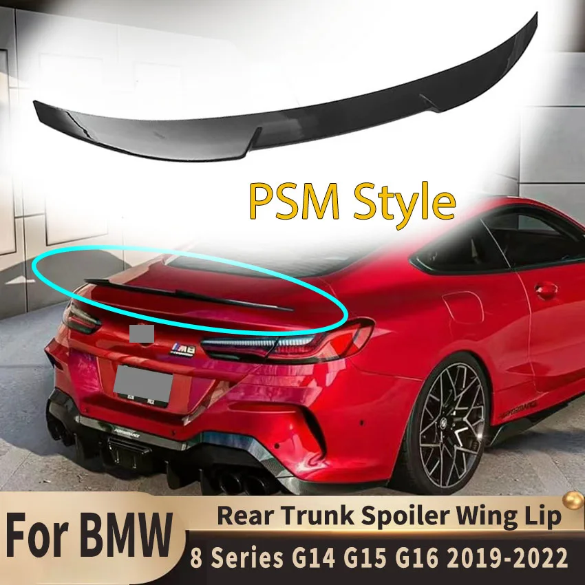 

2/4 Door for BMW 8 Series G14 G15 G16 PSM Style 2019 2020 2021 2022 Rear Trunk Spoiler Wing Lip Splitter Tail Fin Body Kits