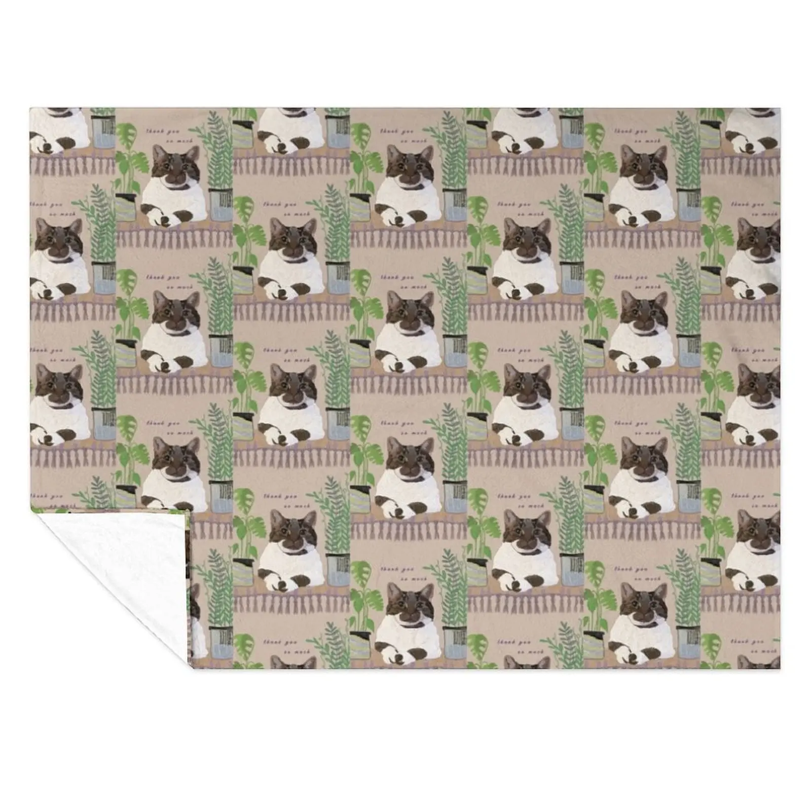 

Cat Thank You So Much Throw Blanket Soft Big Loose Extra Large Throw Flannels Blankets