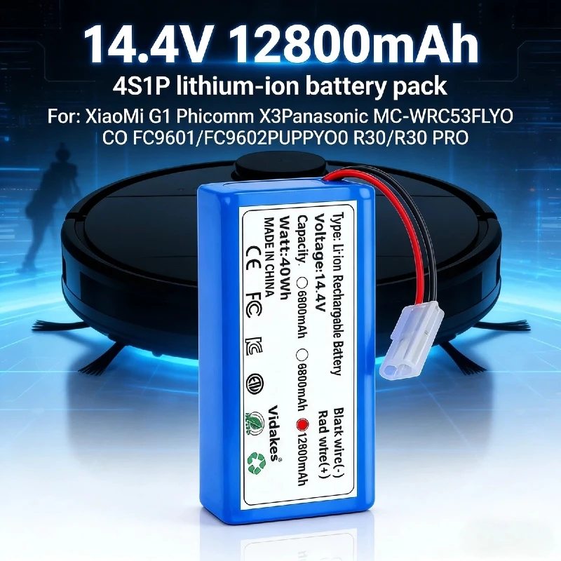

Новый литий-ионный аккумулятор 4S1P 14,4 В 6800 мАч, для XIAOMI MIJIA Mi Robot Vacuum-Mop Essential G1 MJSTG1, SKV4136GL H18650CH R30 R35 ✔