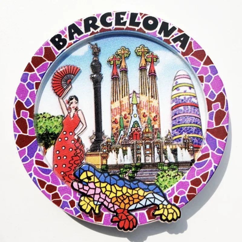 Spain Travelling Souvenirs Fridge Magnets Barcelona Sagrada Família Fridge Magnetic Stickers Home Decor Wedding Gifts