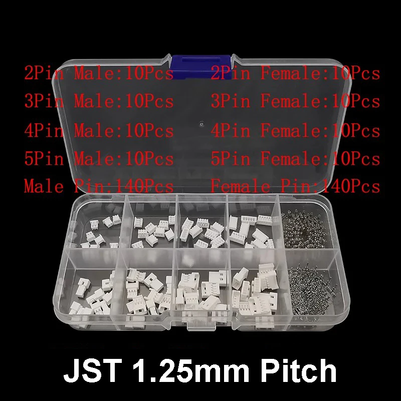 1 Box SH 1,0 MM/JST 1,25 mm/ZH 1,5 mm/PH 2,0 mm/XH2,54 mm/VH 3,96 mm Stecker Buchse Gehäuse Crimp Terminal Connector Kit