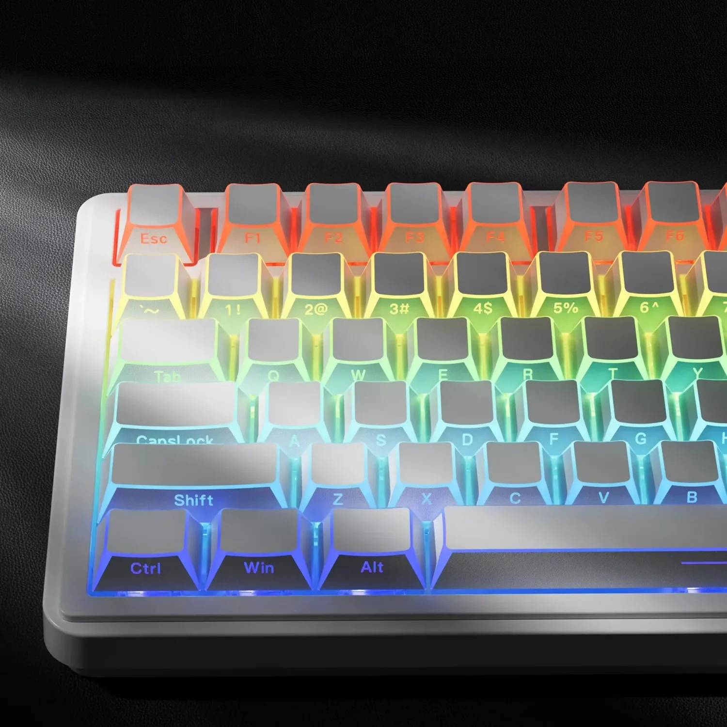 132 Keys Shadow Fold Dye Sub PBT Keycap Cherry Profile Side Printed Shine Through Keycaps for MX Switches Gaming Keyboard