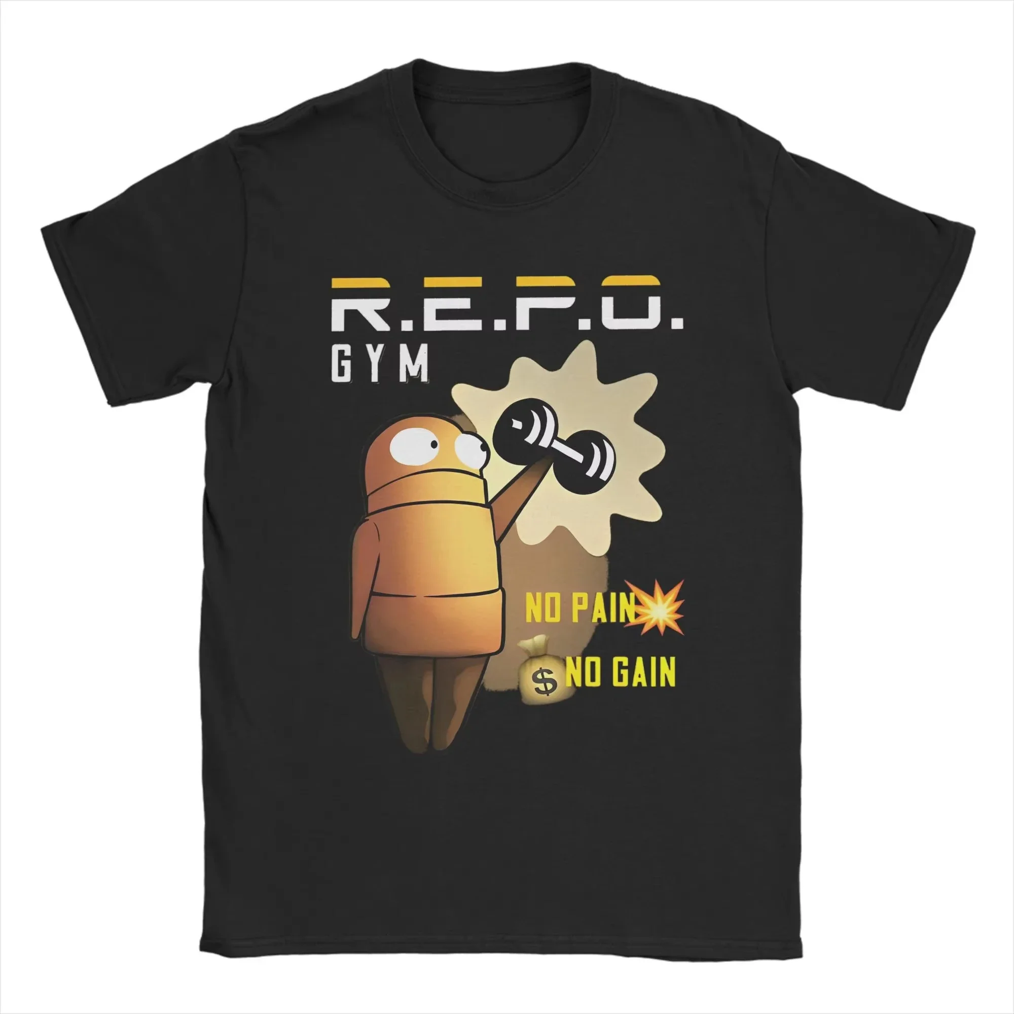 Men Join The R.E.P.O. GYM No Pain No Gain T Shirt Hot Game Repo Robot Cotton Merch Short Sleeve Round Neck Tee Plus Size Top Y2k