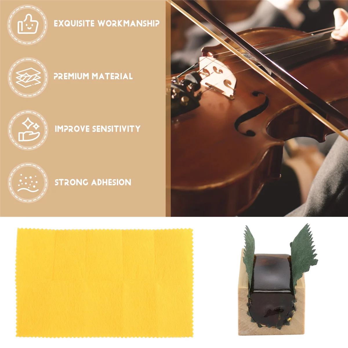 1 PC Low Dust Rosin High Purity Resin for Violin Viola Cello Bow String Orchestra Instruments Musical Instruments Accessories