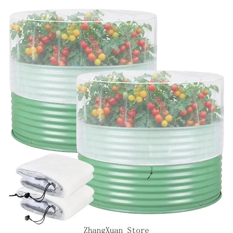 Gartennetzabdeckung für Hochbeete, feinmaschige Pflanzenabdeckung mit Kordelzug, 3 x – Detail 9