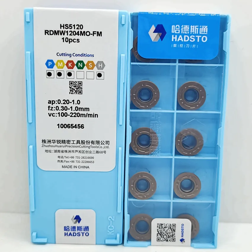 

HADSTO RDMW10T3MO-FM HS5120/RDMW1204MO-FM HS5120 RDMW10T3MO-FM RDMW1204MO-FM HS5120 R5 R6 CNC carbide inserts 10pcs/box