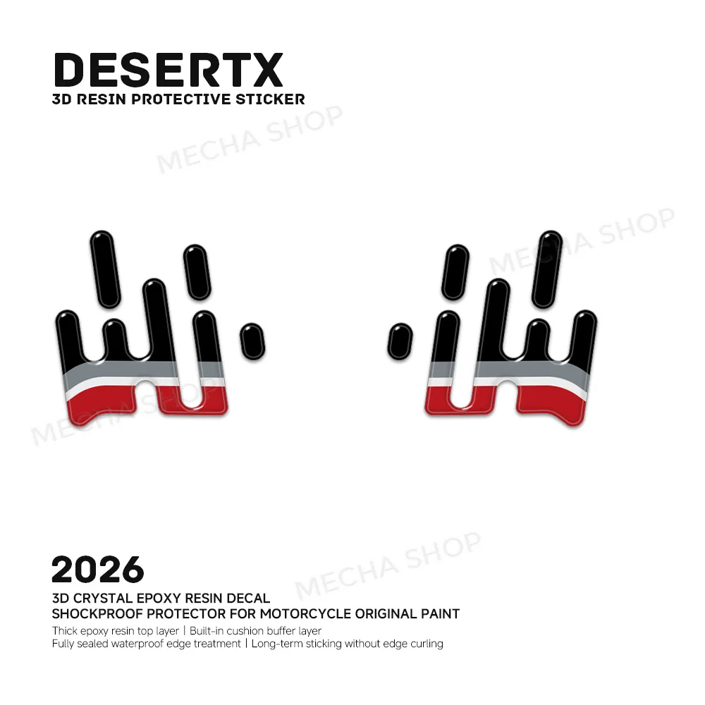 For Desert X V2 2026 Motorcycle Accessories 3D Resin Sticker Protection Kit Windshield Decal Waterproof