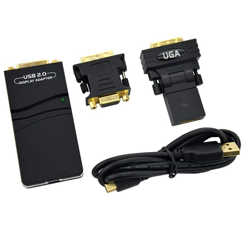 External Graphic Video Adapter USB 2.0 To DVI/VGA/-Compatible Multiple Monitors Display Extend/Mirror For Windows