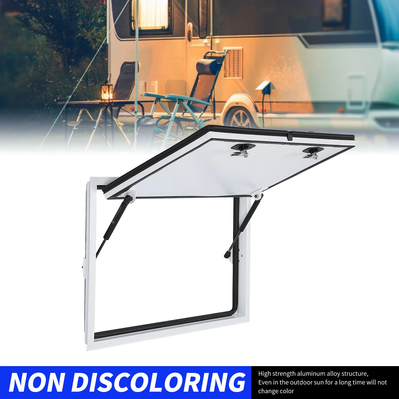 Puerta de compartimento de almacenamiento RV, puerta cuadrada de alta resistencia con barra de soporte Dual y cerradura de seguridad para caravana, remolque y autocaravana, 28x16 pulgadas