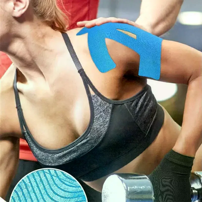 1/2 Pcs Precut Kinesiology Tape Shoulder Pain Relief Breathable Waterproof Adjustable Shoulder Support Elastic Athletic Tap