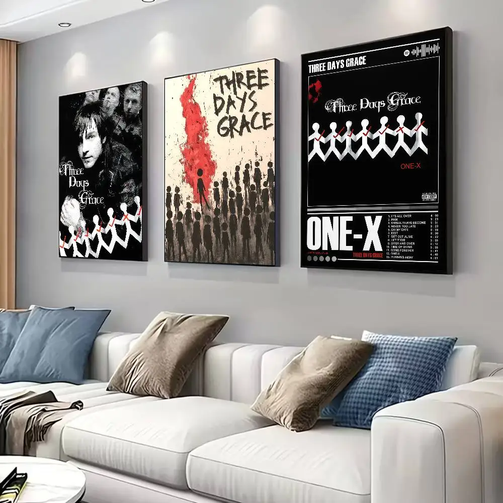 Three Days Grace  Band Poster for Living Room, Bedroom, Office, or Bar, Frameless, Indoor Use, Bedroom Wall Art.