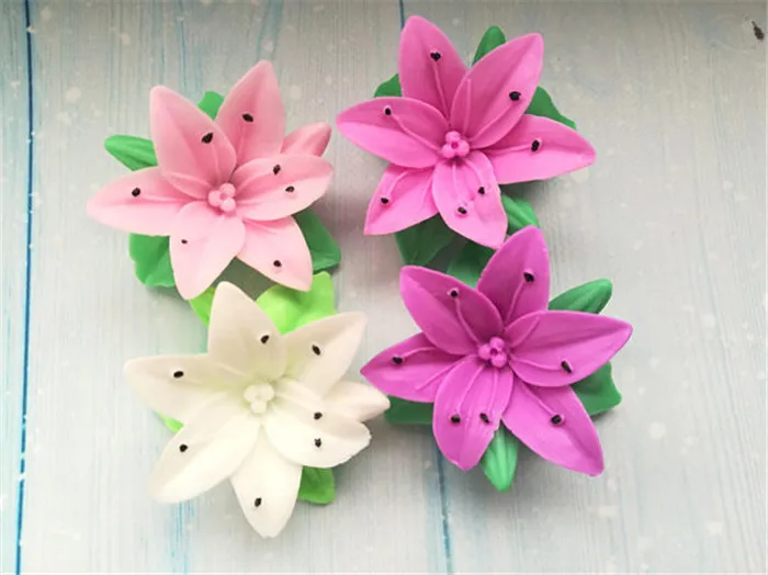 

3D Lily Flower Design Silicone Mold, Handmade Soap Mold, Fondant Cake, Silica Gel, Lily Candle Decoration