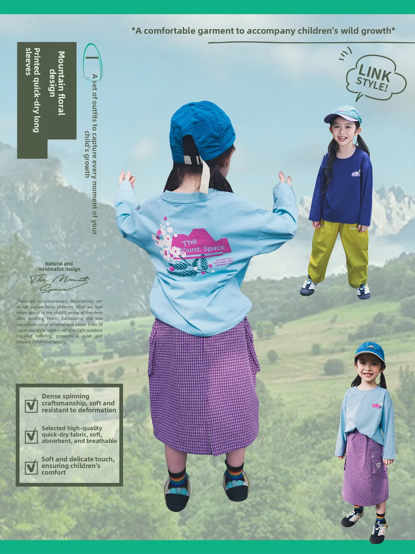Outdoor Long Sleeve T-Shirt for Girls Cool Quick Dry Print Top Polyester Fiber Standard Fit Daily Wear Soft Comfortable