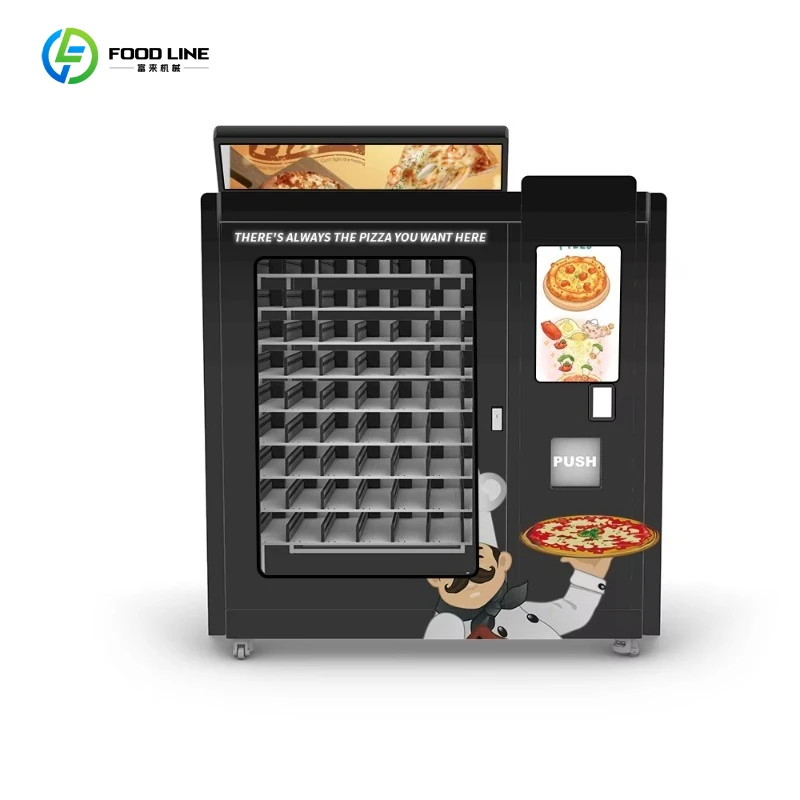 

Custom outdoor fully automated pizza vending machine for sale with coin box for cash