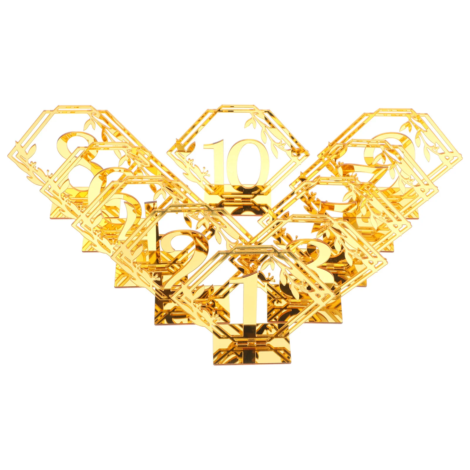 

10 Pcs Reserved Numbers Wedding Decor Signs for Tables Events Arch Self Standing