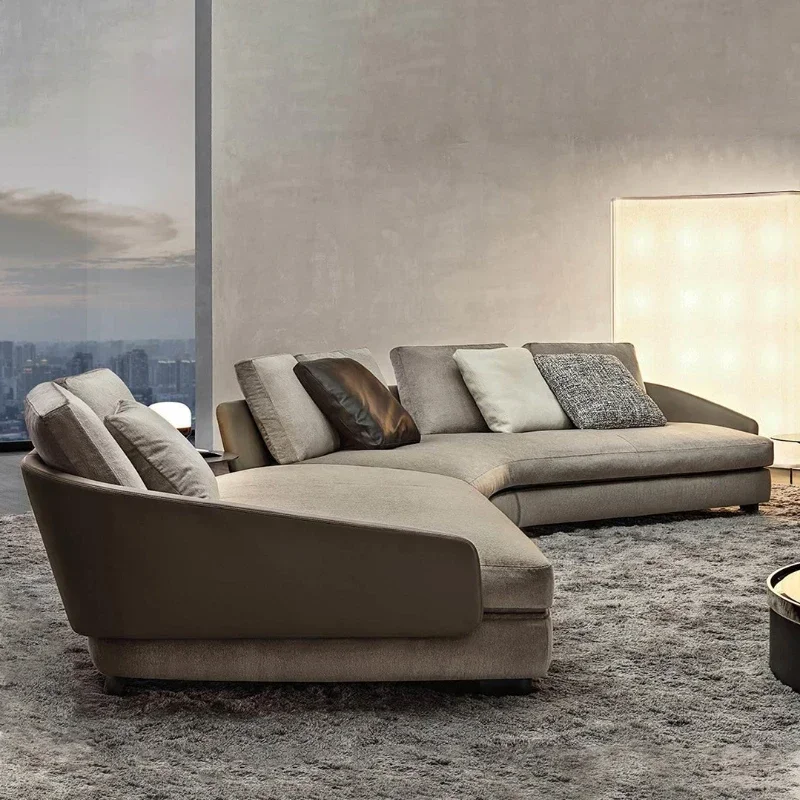 

Italian Modern Arc Fabric Sofa Designer High-End Affordable Luxury Nordic Minimalism