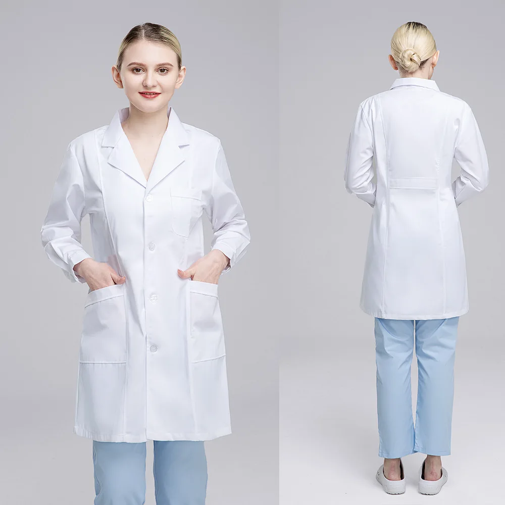 ชุดแพทย์มืออาชีพ ชุดยูนิฟอร์มทางการแพทย์ เสื้อสครับผู้หญิง เสื้อคลุมผ่าตัดในโรงพยาบาล เสื้อคลุมแล็บ เสื้อคลุมทำงานคลินิกทันตกรรม