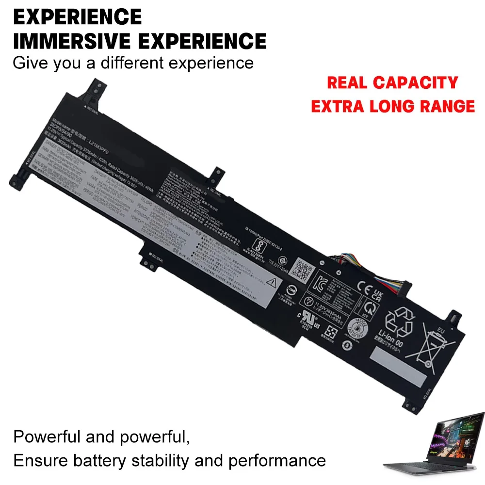 L21M3PF0 L21C3PF0 L21D3PF0 L21L3PF0 11.25V 42Wh Battery Lenovo IdeaPad 1 14ADA7/14ALC7/14IAU7/14IGL7/14IJL7 15ADA7/15ALC7/15IAU7