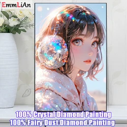 AB Fairy Dust Diamond Painting Cartoon Girl Full Crystal Diamond Mosaic Embroidery Dream Cross Stitch Embroidery Set Home Decor
