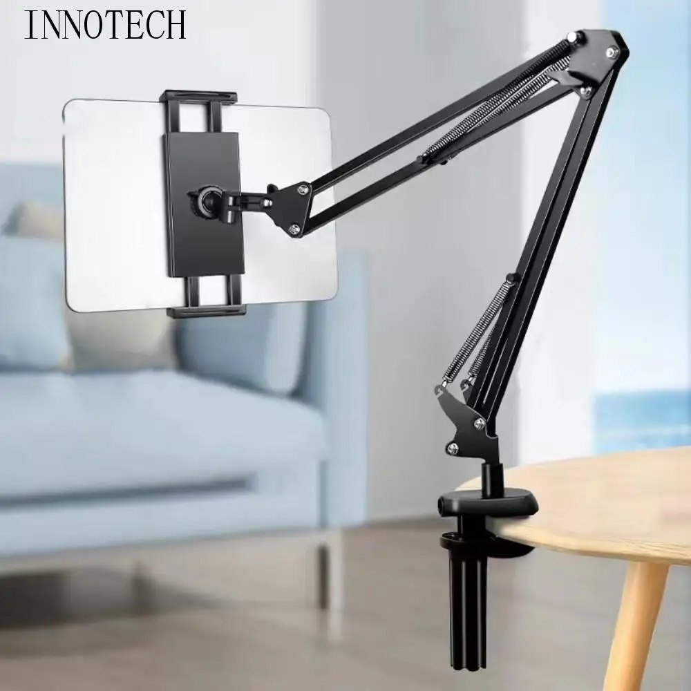 

360 ° Вращающаяся подставка для планшета с вращающейся кроватью, универсальная гибкая подставка для настольного телефона, длинный кронштейн с регулируемой высотой, держатель для планшета и телефона для дома