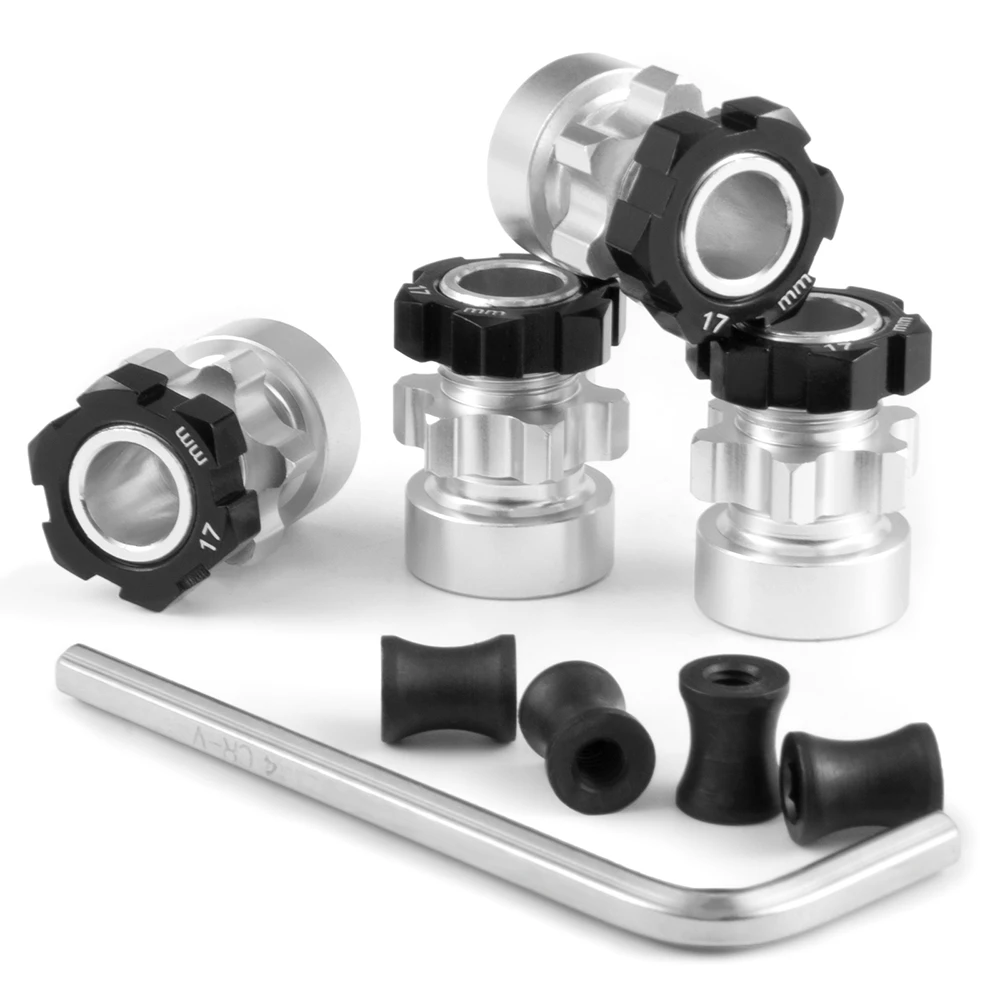 YEAHRUN Aluminum Alloy 12mm to 17mm Extended  Wheel Hex Adapter +6mm/+10mm Hex Drive Hub for 1/10 Slash 4X4 RC Racing Car Parts